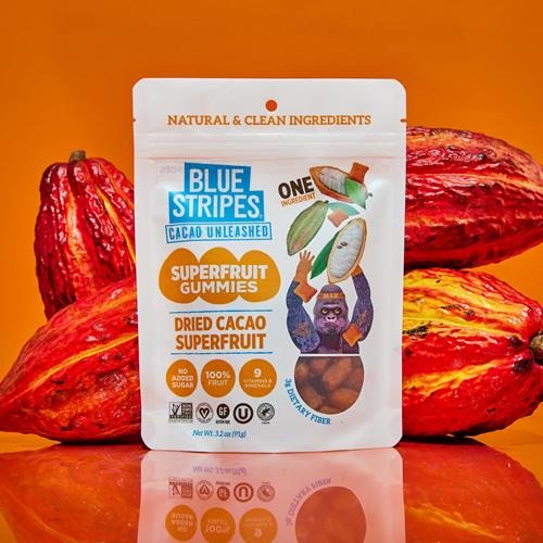 Blue Stripes Dried Cacao Superfruit Gummies, 3.2Oz