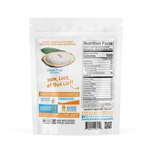 Blue Stripes Dried Cacao Superfruit Gummies, 3.2Oz