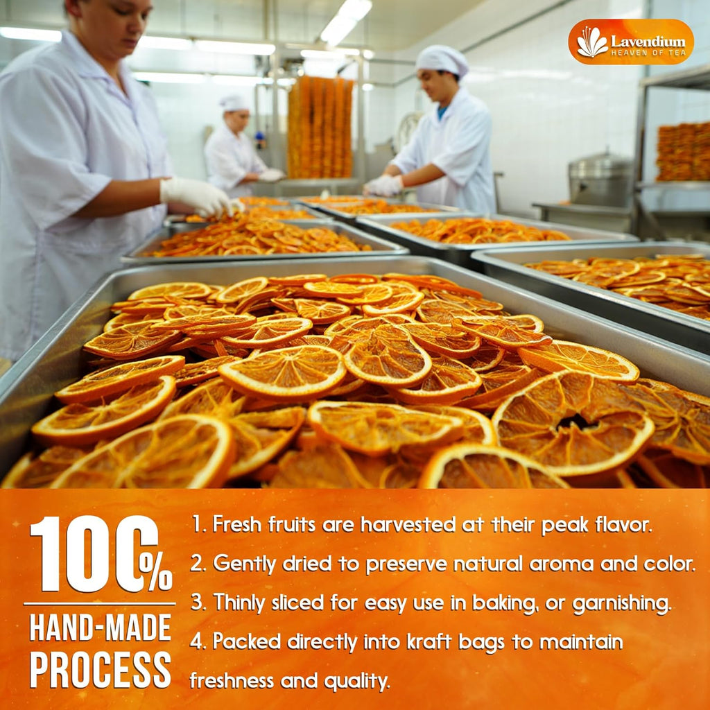 Premium Dried Orange Slices 6oz – Natural Dehydrated Citrus Wheels for Tea, Cocktails, Baking, Holiday Decorations, Potpourri, and Crafts.