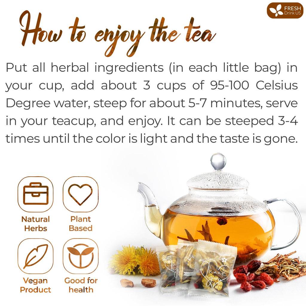 Dandelion Wolfberry Tea - a Natural Blend of Six Herbal Ingredients, Dandelion, Licorice, Cassia, Wolfberry Supports Kidneys & Liver Health (PCOS, Pregnancy, Fibroids, PMS, Menstrual Cycle, Mood), Hormone Balance Tea Beverage