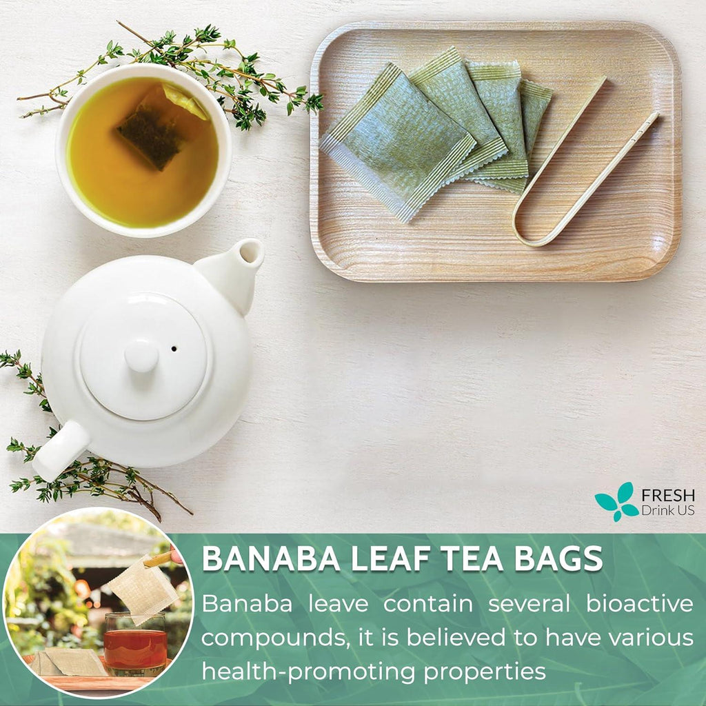 Natural Banaba Dried Leaves, Tea Bags, Powder, Whole Banaba Leaves, 100% Pure Dried Banaba Leaves, Banaba Leaf Tea, No Additives, No Caffeine, Vegan