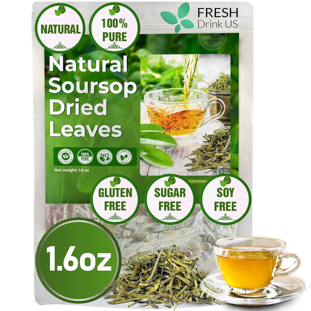 40 Premium Soursop Graviola Leaf Tea Bags, 100% Natural and Pure from Soursop Leaves, Handmade, Made With Natural Materials-Corn Fiber Tea Bag, Sugar/Caffeine/Gluten Free, Hoja Guanabana Tea