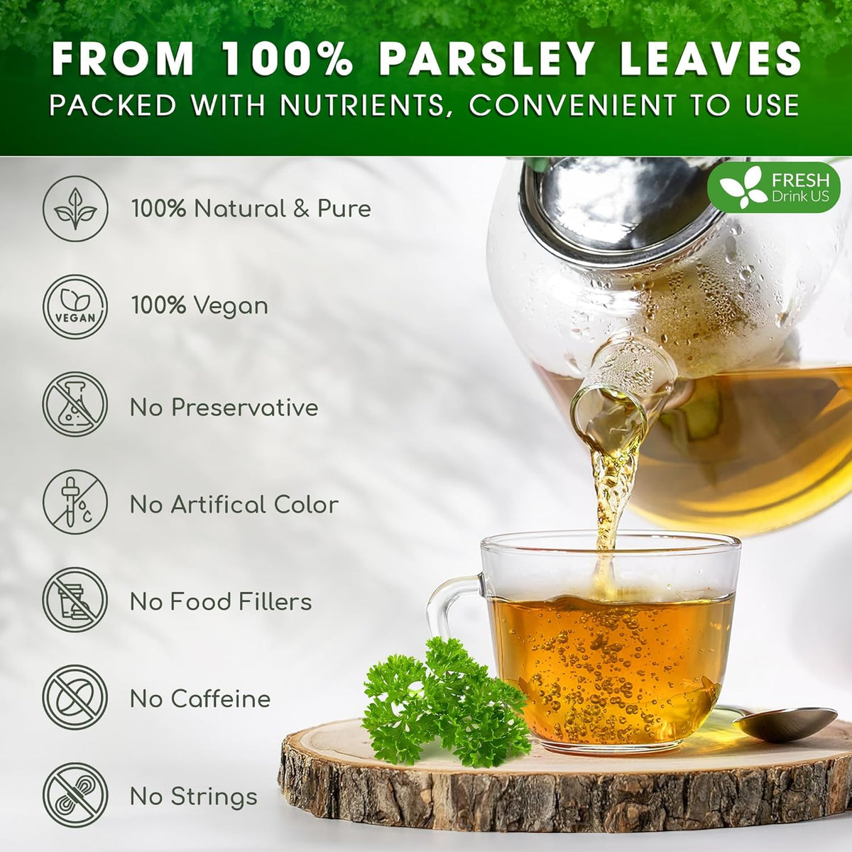Premium Parsley Leaf Tea Bags, 100% Natural & Pure from Parsley Leaves.
