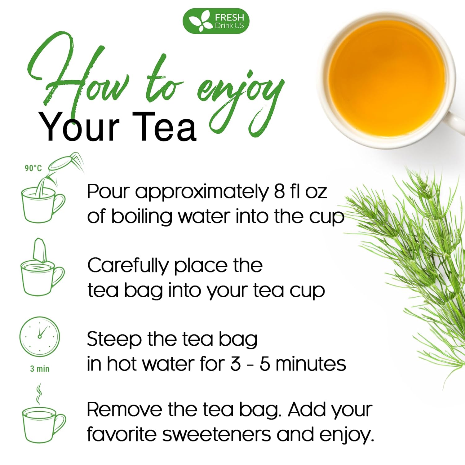 Premium Horsetail Leaf Tea Bags – Herbal Tea for Daily Wellness, Beauty Routine & Caffeine-Free Refreshment