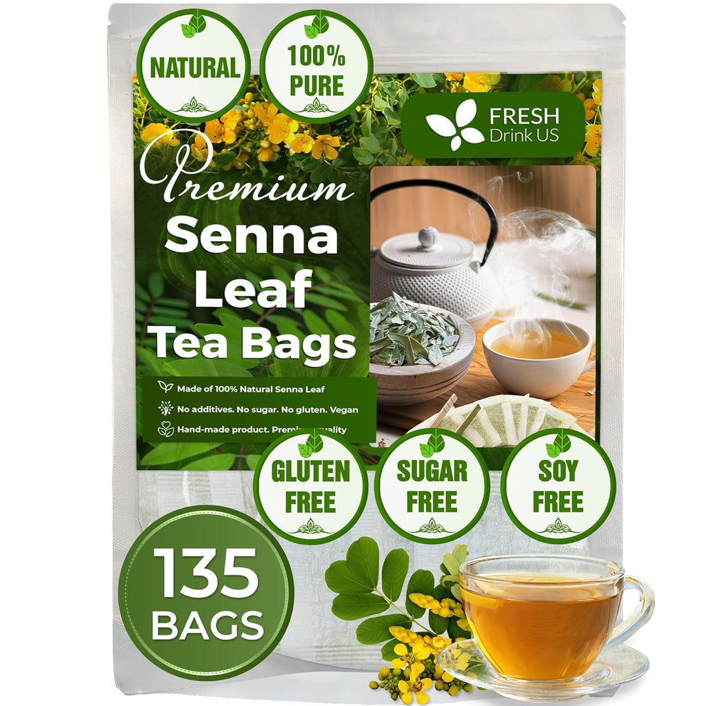 Premium Senna Leaf Tea Bags, 100% Natural & Pure from Senna Leaves. Loose Leaf Senna Herbal Tea, Made with Natural Material Tea Bags, Senna Leaf Tea. No Sugar, No Caffeine, No Gluten, Vegan.