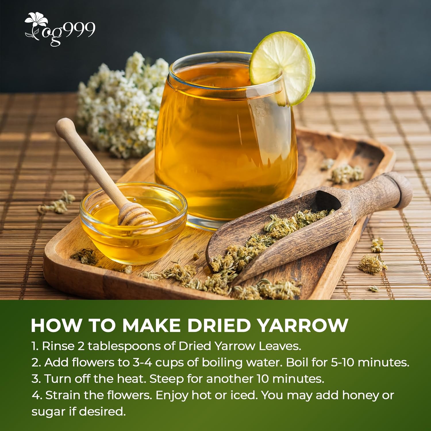 Premium Yarrow Tea Leaves | Naturally Aromatic, Freshly Packed Loose Leaf Yarrow