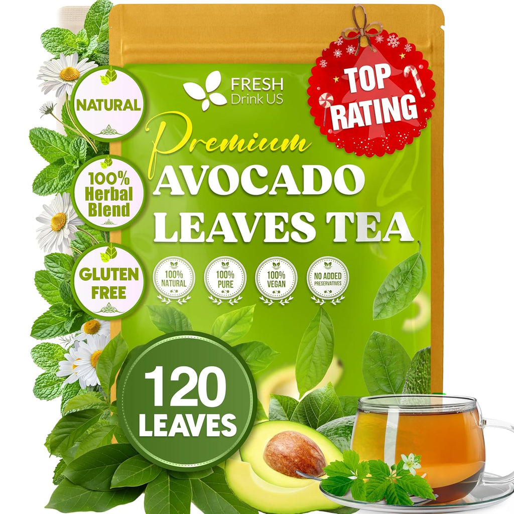 Natural Avocado Whole Leaves Dried, Tea Bags, 100% Pure from Avocado Leaves, Avocado Leaf Tea, Hojas de Aguacate Seca, No Additives, No Caffeine, Vegan