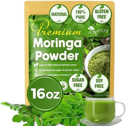 Premium Moringa Leaf Powder, 100% Natural and Pure from Moringa Leaves, No Additives, No Gluten, No Sugar, Vegan