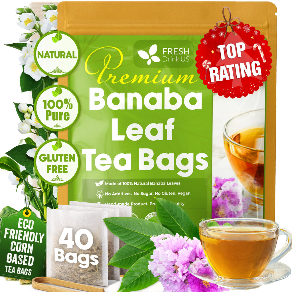 Natural Banaba Dried Leaves, Tea Bags, Powder, Whole Banaba Leaves, 100% Pure Dried Banaba Leaves, Banaba Leaf Tea, No Additives, No Caffeine, Vegan