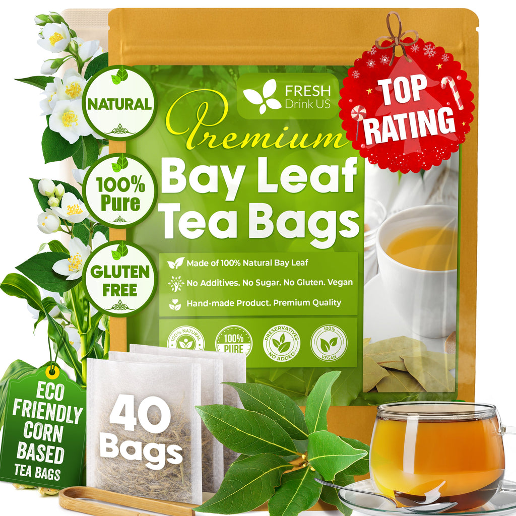 Premium Dried Bay Leaves, Tea Bags, Powder, Bay Leaves Spice, Whole Nice Leaves, Wildcrafted, Fresh Harvested, Bay Leaves For Cooking, Sugar-Free, Gluten Free, Caffeine Free, Vegan